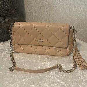 Kate Spade Cashew Tufted gold chain bag